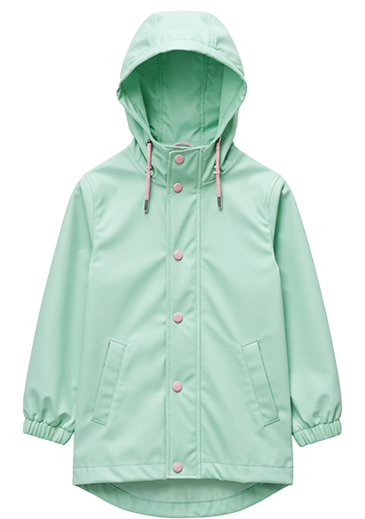 ミントグリーンのかわいいレインコート